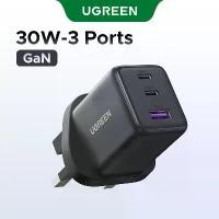 ราคา ที่ชาร์จ GaN, UGREEN, 30W, 3 พอร์ต, USB C 2 * + USB A, เข้ากันได้กับ iPhone 16 Pro Max, iPhone 15 Pro Max, Samsung S24 S25, Ultra, Xiaomi, Oppo (1731417586360419652)