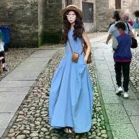 ราคา ชุดเดรสสไตล์วันหยุดฝรั่งเศส สีฟ้าเรียบหรู สำหรับผู้หญิง ชุดฤดูร้อน ดีไซน์สวย รัดรูป เอวสลิมมิ่ง ทรงเอ เดรสยาว [COD] เดรส รัด รูป คุณครู ชุด ทํางาน ผ้า ไทย (1732314931733496954)