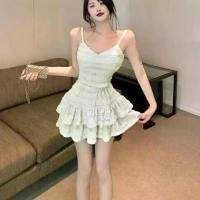 ราคา ชุดทูพีซสำหรับผู้หญิง, เสื้อตาข่ายสั้น, พร้อมกระโปรงเค้กเอวสูง, เหมาะสำหรับฤดูร้อน 2024, สไตล์สาวฮอต เดรส ผ้า คอตตอน อินเดีย ผ้า คอตตอนอินเดีย สาย เอี๊ยม บอดี้ สูท atipa ต (1731316650135226114)