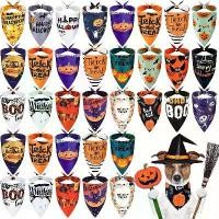 ราคา ผ้าพันคอสุนัขฮาโลวีน 20 ชิ้น ผ้าพันคอสามเหลี่ยม ผ้าพันคอ ผ้ากันเปื้อนสุนัขผีฟักทอง สำหรับสัตว์เลี้ยง ปรับได้ ผ้าพันคอลายสก๊อตสามเหลี่ยม เหมาะสำหรับสัตว์เลี้ยง (1732147652873389348)