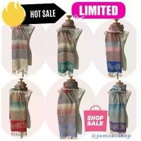 ราคา ผ้าพันคอ ผ้าคลุมไหล่ ผ้าลายช้าง ลายไทย สีพาสเทล (1732224659189499675)