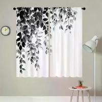ราคา ผ้าม่าน ลายดอกไม้ ขาวดำ 2 ชิ้น โพลีเอสเตอร์เนื้อนุ่มและทนทาน ผ้าม่านหน้าต่าง สำหรับตกแต่งห้องนอนและห้องนั่งเล่น ลายใบไม้หรูหรา กึ่งโปร่งใส แขวนง่าย ของตกแต่งบ้าน ผ้าม่านกรองแสง ผ (1731990781427944334)
