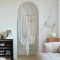 ราคา FREE SHIPBANFF ผ้าม่าน ไข่มุกผ้าม่านหน้าต่าง ลายลูกไม้ผ้าม่านประตู สีขาว โปร่งแสง（เนื้อเบา สวย） (1731248542090495029)