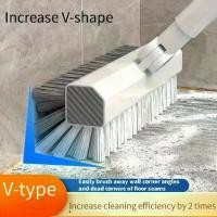 ราคา แปรงทำความสะอาดพื้น 2 ด้าน หัวแปรงรูปตัววี ด้ามยาวปรับได้ หัวหมุนได้ 180° วัสดุพลาสติกสำหรับงานหนัก เหมาะสำหรับทำความสะอาดหลายพื้นผิว เหมาะสำหรับห้องน้ำ กระเบื้อง อ่างอาบน้ำ พรม (1732279890376230884)