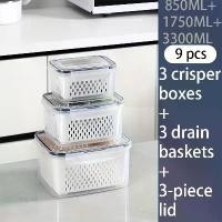 ราคา ชุดภาชนะเก็บอาหารพลาสติกปลอดสาร BPA 9 ชิ้น พร้อมตะกร้าระบายน้ำและฝาปิด กันรั่ว ตู้เย็นได้ ใช้ซ้ำได้ มัลติฟังก์ชั่น ที่เก็บของในครัว เหมาะสำหรับผลไม้ ผัก และอาหาร มีด ผล ไม้ น้ํา (1731482663102743874)