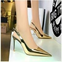 ราคา Big Tree พร้อมส่ง รองเท้าส้นสูง ปิดหน้าส้นเข็มส้นสูง 4 นิ้ว มี 2 รุ่นหนังแก้วเงาและรุ่นผ้าเงา ขายดี (1732131899029161829)