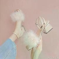 ราคา รองเท้าส้นสูง ส้นสูงแฟชั่น, ขนยาว รองเท้าส้นสูง ส้นหนา ใส่สบาย คลังสินค้า (1731782178052801931)