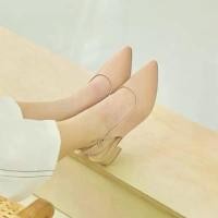 ราคา รองเท้าส้นสูง Heels TAN ขนาด 36-42 สีครีม รัดส้นปรับได้ ด้านในบุนิ่ม พื้นคิว 1.5 นิ้ว ใส่สบาย (1732193785687409725)
