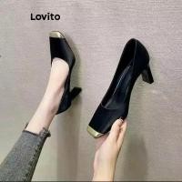 ราคา Lovito รองเท้าส้นสูง สีบล็อกธรรมดาหรูหราสําหรับผู้หญิง LFA66261 คําแนะนําผลิตภัณฑ์ใหม่ของเดือนนี้ (1732208963805676835)