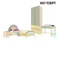 ราคา Koncept Furniture ชุดห้องนอนขนาด 3.5 ฟุต-เบาะครีม รุ่น Bingsoo & ตู้ข้างเตียง 45 ซม.& ตู้เสื้อผ้า 2 ลิ้นชัก 90 ซม.สีเทา (1729708841191311610)