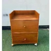 ราคา Sukthongแพร่ ตู้หัวเตียงไม้สักติดมีล้อ S-486 สไตล์โมเดิร์น(ใหญ่) 40x50สูง60ซม. ตู้ข้างเตียง 2ลิ้นชัก สีน้ำตาลไม้เก่า (1729626488937089956)