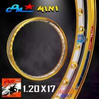 ราคา [COD] ล้อ MINI 1.20 X 17 ขอบยก จำนวน 1 วง มีให้เลือกหลายสี ล้อคอม มินิ ขนาด 1.20 ขอบ 17 การันตี 100% วงล้ออลูมิเนียมรถจักรยานยนต์ราคาพิเศษ (1732380864781321237)