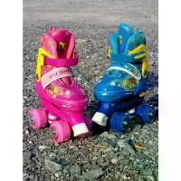 ราคา (ล้อ PU อย่างดี มีไฟ) รองเท้าสเก็ต โรลเลอร์สเกต Rollerskate สำหรับเด็กหญิงและชาย รุ่น 2 ล้อคู่ ปรับขนาดไซส์ได้4ระดับ 2สี 2ไซส์ (1732111429671355546)