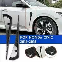ราคา คาร์บอนไฟเบอร์ ABS สีด้านข้างสำหรับบังโคลนลมปีกหน้าปิดตัดแต่งสำหรับ Honda สำหรับ Civic 2016-2018, สติ๊กเกอร์ 3 มิติ, ส่วนภายนอก, คู่ (1730297533127035432)