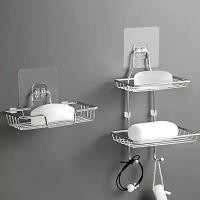 ราคา ที่วางสบู่สองชั้น สแตนเลส ไม่ต้องเจาะ ชั้นเก็บของติดผนัง ระบายน้ำห้องน้ำ ชั้นวางสบู่แบบแขวน กะละมัง วิลลา กล่อง สบู่ ของ ใช้ (1731733516942345339)