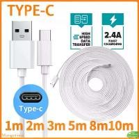 ราคา สายชาร์จ USB Type C ยาว มีให้เลือก 1M, 2M, 3M, 5M, 8M, 10M สายชาร์จ USB C Type C สายชาร์จและข้อมูล สำหรับพีซี โทรศัพท์ กล้อง [จัดส่งเร็ว] (1732289302100805538)