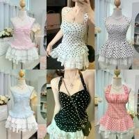 ราคา (พร้อมส่งจากไทย ) เสื้อสายเดี่ยวผูกคอทรงเข้ารูป ลายจุด (polka dot)สาวอวบใส่ได้อกถึง 42 เสื้อ โชว์ หลัง เสื้อผ้า สี น้ําตาล สเวตเตอร์ คอกลม ถูก แตะ ดี ยืดเเขน ยาว เสื้อเเฟชั่น ผู้ (1732122384502982152)