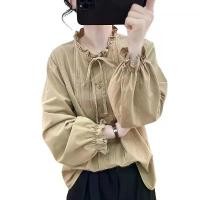 ราคา เสื้อเชิ้ตคอปกแขนยาวลูกไม้, วัสดุผ้าฝ้าย, การออกแบบนัวเนียฤดูใบไม้ผลิ, เสื้อต่อต้านริ้วรอยของผู้หญิง, เสื้อเชิ้ตอเนกประสงค์, ใหม่ในปี 2024, สไตล์ Ruffle Women Clothing ผ้าแก้ว เส (1730978312591346191)