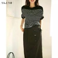 ราคา เสื้อถักไหมพรม สไตล์ใหม่ เรียบหรู ลายทาง แขนสั้น ผู้หญิง ใส่หน้าร้อน เกาหลี ทรงหลวม คอกลม แขนค้างคาว ทำจากผ้าไหมน้ำแข็ง สเวตเตอร์ คอกลม โมบาย แบงก์กิ้ง beming bkk คาร์ดิแกน p (1731812340752156026)