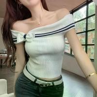 ราคา เสื้อถัก สไตล์เกาหลี ฤดูร้อน สลิม โบว์ ลายทาง เปิดไหล่ แขนสั้น เซ็กซี่ สเวตเตอร์ สลิม สง่างาม เสื้อเปิดไหล่ (1730888452954491787)
