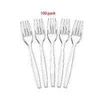 ราคา มีดพลาสติกใส ส้อม และช้อน ทนทาน เกรดอาหาร เครื่องใช้บนโต๊ะอาหารทิ้งระดับพรีเมียม อุปกรณ์ปาร์ตี้ แพ็ค 100 ชิ้น (1732025998888109811)