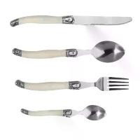 ราคา ชุดมีด ส้อม และช้อนสแตนเลส ด้ามพลาสติกสีขาวขุ่น มีดสเต็ก ส้อมสเต็ก ช้อนสไตล์ตะวันตก เหมาะสำหรับใช้ในบ้าน (1732180941703840916)