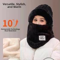 ราคา หมวกไหมพรม หมวกผ้าพันคอแบบบูรณาการ หมวกฤดูหนาว ผ้าพลัฌ นุ่มและหนา หน้ากาก หมวกไหมพรม ปรับได้ เหมาะสำหรับรอบศีรษะใหญ่ ผ้าพันคอกันหนาว กันลม (1732426682462930286)
