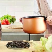 ราคา รองจานเหล็กหล่อ สไตล์บ้านไร่ ทนความร้อน เหมาะสำหรับชาม หม้อ และกาน้ำชา ดีไซน์ลายดอกไม้หรูหรา เหมาะสำหรับห้องครัว โต๊ะอาหาร และเคาน์เตอร์ ปกป้องเคาน์เตอร์ ขาตั้งตกแต่ง ขาตั้งเหล็กหล่อทนทาน (17320792720