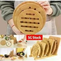 ราคา แผ่นรองจานทำจากไม้ไผ่พรีเมี่ยม ทนความร้อน เหมาะสำหรับถ้วย หม้อ จานรอง และอื่นๆ แผ่นรองฉนวนกันความร้อนหนา [SG] (1732375238186862584)