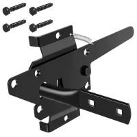 ราคา สลักประตูล็อคตัวเอง, สลักรั้วแรงโน้มถ่วงอัตโนมัติ, เหล็กสำหรับงานหนัก, สลักประตูรั้วกลางแจ้ง, การปิดด้วยตนเอง, สลักประตูรั้วไม้, ฮาร์ดแวร์, สลักประตูนิรภัยสีดำ, เหมาะสำหรับรั้วและสวน (1732222931250283