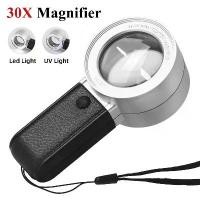 ราคา แว่นขยาย, 30X, พร้อมไฟ LED UV, แว่นตาออปติคอลแบบสองชั้นมืออาชีพ, เลนส์, แว่นขยายแบบใช้มือถือ, เหมาะสำหรับการระบุอาวุโส, Loupe เครื่องประดับ (1732161535801591727)