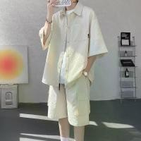 ราคา ชุดผู้ชาย ฤดูร้อน บาง เครื่องมือ เสื้อเชิ้ต แขนสั้น พร้อมกางเกงขาสั้น สองชิ้น (1732255241566717640)