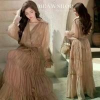 ราคา S-XL เดรสแขนยาวชีฟองสวยอลัง +เชือก ชุดออกงาน ชุดไปงาน ชุดไปงานแต่ง ชุดไปงานเลี้ยง ชุดราตรี ชุดไปทะเล ชุดเพื่อนเจ้าสาว ชุดสวยๆ เดรสยาว psm (1732351196249949726)