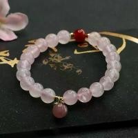ราคา สร้อยข้อมือคริสตัลสีชมพูธรรมชาติ, หยวนหยูพีช, เครื่องประดับโบราณ, สร้อยข้อมือ กํา ไล เชือก เทียน 2 เลเยอร์ (1731833972950927722)