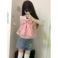 ราคา 【COD】เสื้อเกาะอกสไตล์น่ารัก ลายสก็อตสีชมพู เทียน ผูกโบว์หวานๆ แบบไม่มีแขน ชุดคลุมซับในเซ็กซี่ ใส่สบายเหมาะกับหน้าร้อน ลดราคา 50% รับโปรโมชั่นสุดคุ้ม! (1731868135627851247)