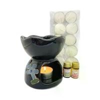 ราคา Panita ชุดเตาอโรมาปากหยักใบใหญ่ + น้ำมันหอมระเหย 5 cc 2 ขวด+เทียน 1 แพค (1731500053901707363)