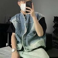 ราคา เสื้อแจ็คเก็ตยีนส์ผู้ชาย แขนกุด เสื้อกั๊กซักได้ ขอบขนแคชเมียร์ไล่โทนสี เสื้อแจ็คเก็ตยีนส์คอปกระดับไฮเอนด์ เสื้อกั๊กชั้นในสั้น เสื้อแจ็คเก็ต (1731206294738666622)