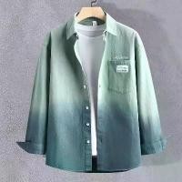 ราคา เสื้อเชิ้ตแขนยาวสำหรับผู้ชาย เทรนด์ฤดูใบไม้ร่วง เสื้อเชิ้ตสีไล่โทนสี ดีไซน์หลวมอเนกประสงค์ เหมาะสำหรับเยาวชน เสื้อแจ็คเก็ต (1731213681645683844)