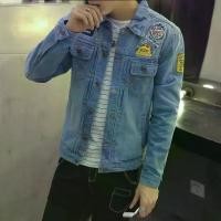ราคา ผู้ชาย แฟชั่น ย้อนยุค สลิม แจ็คเก็ตยีนส์ เสื้อโค้ท สีฟ้า เสื้อยีนส์ผู้ชาย Man Clothing (1730909081822791686)