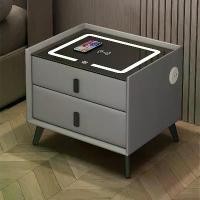 ราคา 【ผลิตภัณฑ์ล่าสุด】 โต๊ะข้างเตียงอัจฉริยะ มีไฟหัวเตียงชาจแบตไร้สาย ไม้สน PU กระจกนิรภัย โคมไฟ 3 สี ช่อง (1732069064209499891)