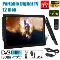 ราคา โทรทัศน์รถยนต์ขนาดเล็กแบบพกพา, 12 นิ้ว, ความละเอียด 1080P, ช่องเสียบ HDMI, เครื่องเล่นทีวีดิจิตอล, รองรับ DVB-T / T2, ISDB-T, ATSC, การรับสัญญาณดิจิตอลและอะนาล็อก, ทีวีแบบพกพา (1732001404072526925)