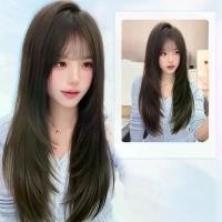 ราคา วิกผมทอมือกึ่ง MT20-2 ลูกไม้ด้านหน้ารูปตัว T ผมตรงชั้นและมีหน้าม้า สีน้ำตาลเข้ม ความยาว 60 ซม. (1732024348851865044)