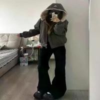 ราคา กางเกงยีนส์ขาบาน ทรงหลวม สำหรับผู้หญิง เอวต่ำ สีดำ กางเกงขาสั้นดูเพรียวบางและสูง กางเกงขายาว Clothing Jean เสื้อผ้า Women flared jeans (1731776348997192409)