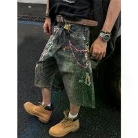 ราคา กางเกงครอป unisex MANCHER กางเกงยีนส์ลูกกวาด พิมพ์ลายสีสันสดใส สไตล์ฤดูร้อน ทรงตรงหลวม กางเกงผู้ชายอินเทรนด์ กางเกง คาร์โก้ กระบอก กางเกงยีนส์ ทรงเอ hara pinion denim samurai jeans baggy jeansผู้ชาย (