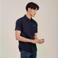 ราคา haas เสื้อเชิ้ตแขนสั้น unisex ผู้ชาย ผู้หญิง สีพื้น ลายปัก haas Jeans SHSH2018 (1729714634317007056)