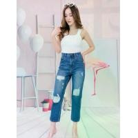 ราคา Jane Slim Fit Jeans I กางเกงยีนส์ผู้หญิง ทรงบอยสลิม สไตล์เกาหลี เอวสูง ผ้าไม่ยืด แต่งขาด (1732199987655182003)