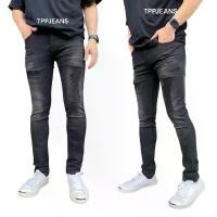 ราคา JEANSEXPRESS Skinny Jeans กางเกงยีนส์สกินนี่ชายสีดำฟอก ยีนส์ยืดแต่งปะขาด เป้ากระดุม Size 28-36 รับชำระปลายทาง คลังสินค้า (1732100941504743342)