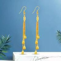 ราคา ต่างหูพู่ ต่างหูสายหูกระดูกไหปลาร้า เครื่องประดับสตรี ต่างหูชุบทองยาวอเนกประสงค์ เครื่องประดับสำหรับผู้หญิง แบรนด์ accessories ไทย chrome hearts brackets (1731808134153276198)