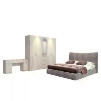 ราคา INDEX LIVING MALL ชุดห้องนอน รุ่นซีรีน ขนาด 6 ฟุต (เตียงหุ้มผ้า, ตู้เสื้อผ้า 5 บาน, โต๊ะเครื่องแป้ง) - สีเบจ (1732268734760191032)