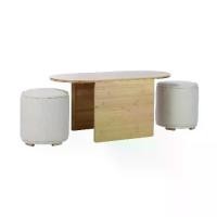 ราคา INDEX LIVING MALL โต๊ะกลางพร้อมเก้าอี้สตูล รุ่นมัลโม - สีธรรมชาติ/เทาอ่อน (1730533514252683320)